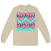 Mushroom Nursing Heart Seamless Pattern Long Sleeve Tee - BundleAndBundleShop