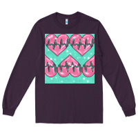 Plum Nursing Heart Seamless Pattern Long Sleeve Tee - BundleAndBundleShop