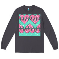 Smoke Nursing Heart Seamless Pattern Long Sleeve Tee - BundleAndBundleShop
