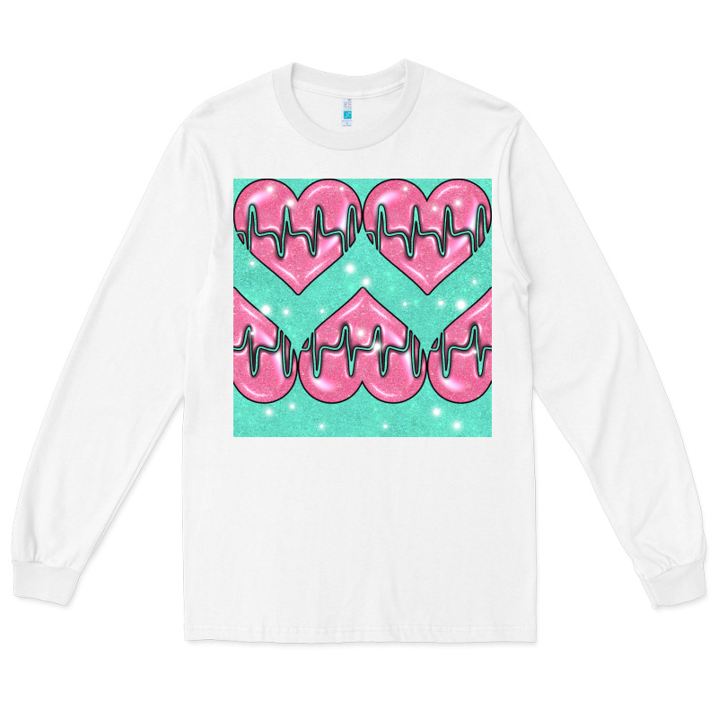 Nursing Heart Seamless Pattern Long Sleeve Tee by BundleAndBundleShop | Teevron