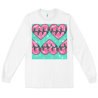White Nursing Heart Seamless Pattern Long Sleeve Tee - BundleAndBundleShop