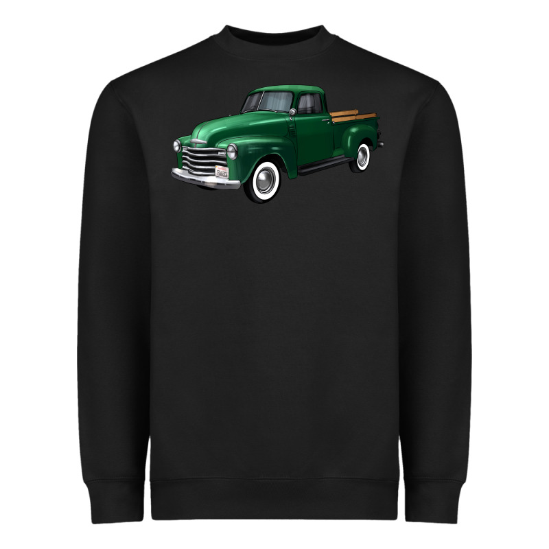 Western Green Truck Right 34 View Heavyweight Sweatshirt by FaDigitalArtStudio | Teevron