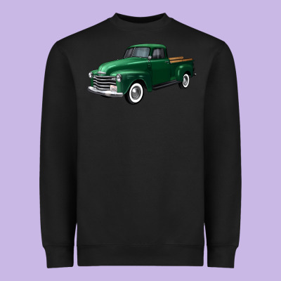Western Green Truck Right 34 View Heavyweight Sweatshirt Designed By Fadigitalartstudio