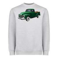 Heather Grey western green truck right 34 view Heavyweight Sweatshirt - FaDigitalArtStudio
