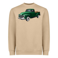 Mushroom western green truck right 34 view Heavyweight Sweatshirt - FaDigitalArtStudio