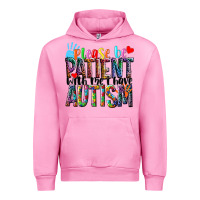 Fuchsia Pink Please be patient with me i have Autism Urban Hoodie - NancyCooperArtShop