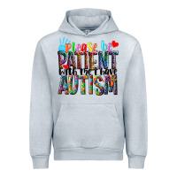 Heather Grey Please be patient with me i have Autism Urban Hoodie - NancyCooperArtShop