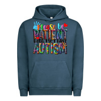 Pigment Midnight Navy Please be patient with me i have Autism Urban Hoodie - NancyCooperArtShop