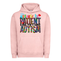 Pigment Salmon Please be patient with me i have Autism Urban Hoodie - NancyCooperArtShop