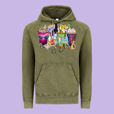 Boss Babe Coffee Cups Vintage Hoodie Designed By Zillion Design Studio