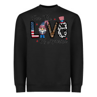 Black for the lovee of america gnome Heavyweight Sweatshirt - CowhideDigitalArt