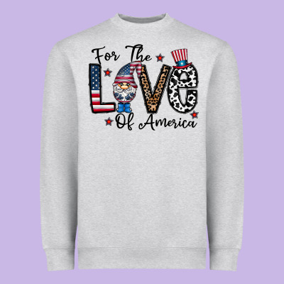 For The Lovee Of America Gnome Heavyweight Sweatshirt Designed By Cowhidedigitalart