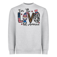 Heather Grey for the lovee of america gnome Heavyweight Sweatshirt - CowhideDigitalArt