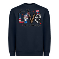 Navy for the lovee of america gnome Heavyweight Sweatshirt - CowhideDigitalArt