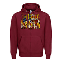 Burgundy softball mom Zipper Hoodie - Jasminsmagicworld