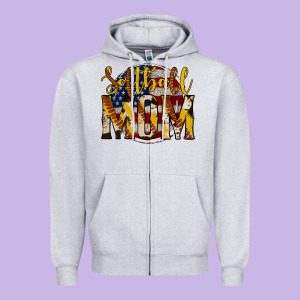 Softball Mom Zipper Hoodie Designed By Jasminsmagicworld