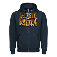 Navy softball mom Zipper Hoodie - Jasminsmagicworld