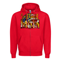 Red softball mom Zipper Hoodie - Jasminsmagicworld