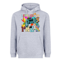 Heather Grey leveled up pre k Heavyweight Hoodie - NancyCooperArtShop