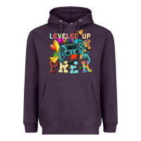 Plum leveled up pre k Heavyweight Hoodie - NancyCooperArtShop