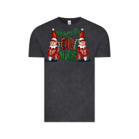 Vintage Black Naughty or nice christmas elfs Vintage Tee - FaDigitalArtStudio