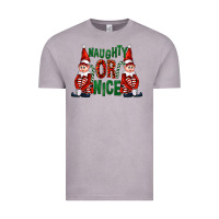 Vintage Zinc Naughty or nice christmas elfs Vintage Tee - FaDigitalArtStudio