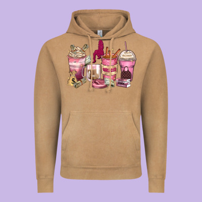 Girl Boss Coffee Cups Vintage Hoodie Designed By Zillion Design Studio