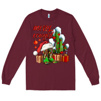 Burgundy merry cowgirl  boots and cactus with gifts Long Sleeve Tee - AdoDesignShop