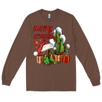 Chestnut merry cowgirl  boots and cactus with gifts Long Sleeve Tee - AdoDesignShop