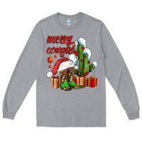 Heather Grey merry cowgirl  boots and cactus with gifts Long Sleeve Tee - AdoDesignShop