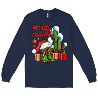 Navy merry cowgirl  boots and cactus with gifts Long Sleeve Tee - AdoDesignShop