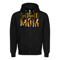 Black softball mom Zipper Hoodie - Jasminsmagicworld
