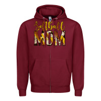 Burgundy softball mom Zipper Hoodie - Jasminsmagicworld
