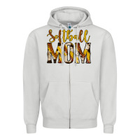 Dove Grey softball mom Zipper Hoodie - Jasminsmagicworld