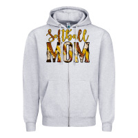 Heather Grey softball mom Zipper Hoodie - Jasminsmagicworld