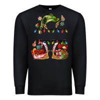 Black customize christmas elf Premium Sweatshirt - MaliasSmallBusiness