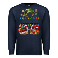 Navy customize christmas elf Premium Sweatshirt - MaliasSmallBusiness