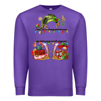 Purple customize christmas elf Premium Sweatshirt - MaliasSmallBusiness
