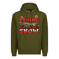 Army Green baking through the snow christmas Premium Hoodie - Jasminsmagicworld