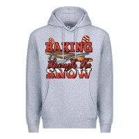 Heather Grey baking through the snow christmas Premium Hoodie - Jasminsmagicworld
