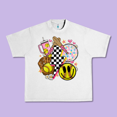 Retro Softball Urban Heavy Tee Designed By Jahusdesignshop