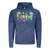 Vintage Denim cartoon characters coffee cups Vintage Hoodie - Zillion Design Studio