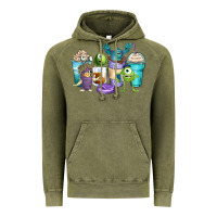 Vintage Olive cartoon characters coffee cups Vintage Hoodie - Zillion Design Studio