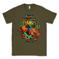 Army Green aztec rodeo cowboy Classic Tee - JahusDesignShop