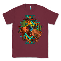 Burgundy aztec rodeo cowboy Classic Tee - JahusDesignShop
