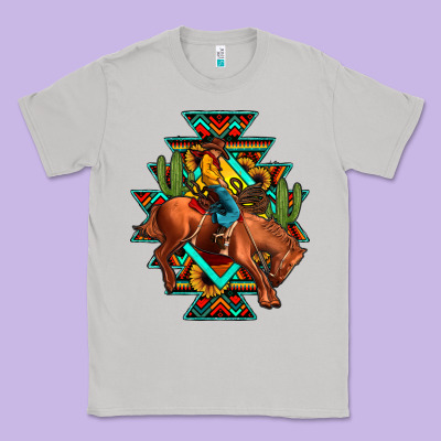 Aztec Rodeo Cowboy Classic Tee Designed By Jahusdesignshop