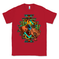 Red aztec rodeo cowboy Classic Tee - JahusDesignShop