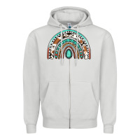 Dove Grey western rainbow Zipper Hoodie - Jasminsmagicworld