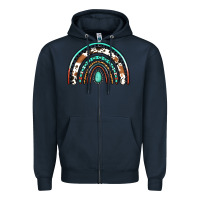 Navy western rainbow Zipper Hoodie - Jasminsmagicworld