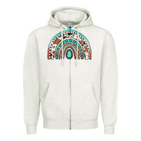 Oatmeal Heather western rainbow Zipper Hoodie - Jasminsmagicworld